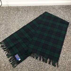 Vintage Pendleton Scarf Unisex Blackwatch Plaid Tartan Virgin Wool 50L USA Made